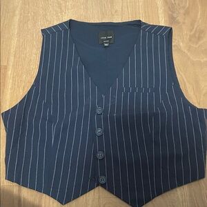 Love Tree Navy and White Striped Vest